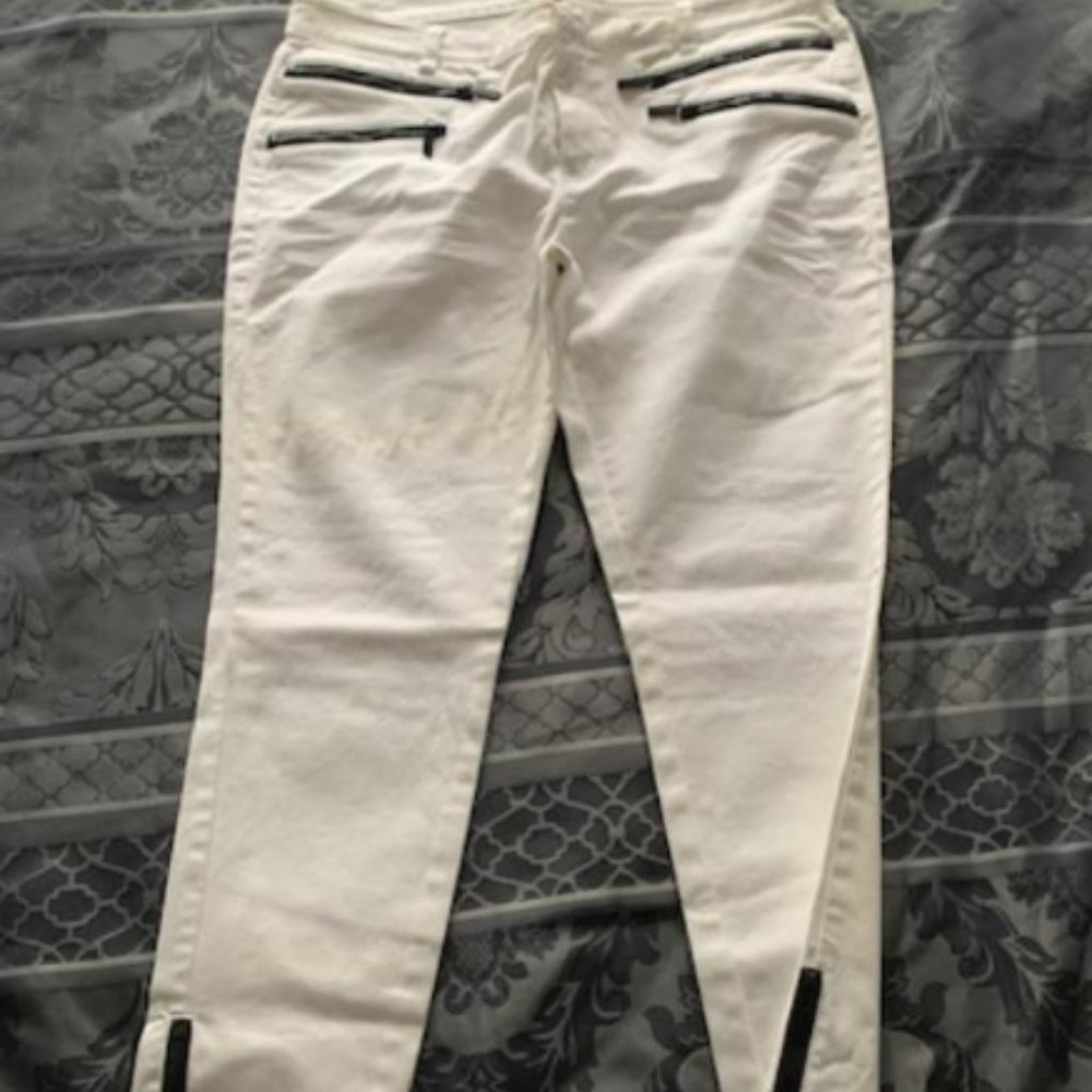 MICHAEL KORS Womens Size 12 Black White Pocket Ankle Zipper NEW nwt jean legging